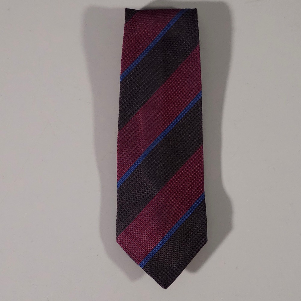 Stefano Ricci Necktie Mens OS Burgundy Blue Striped Silk Made in Italy Luxury